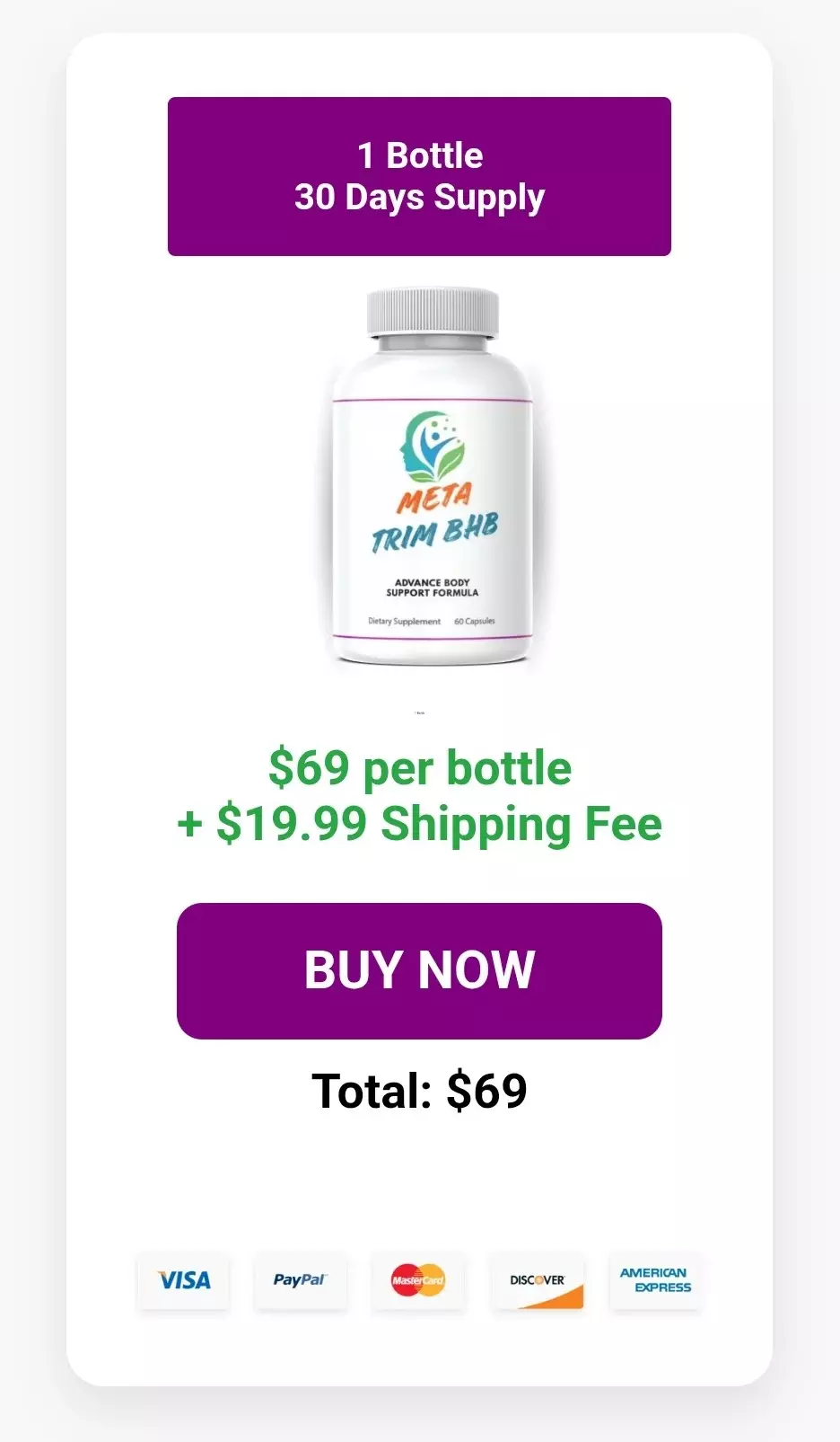 MetaTrim BHB™ 1 bottle pricing